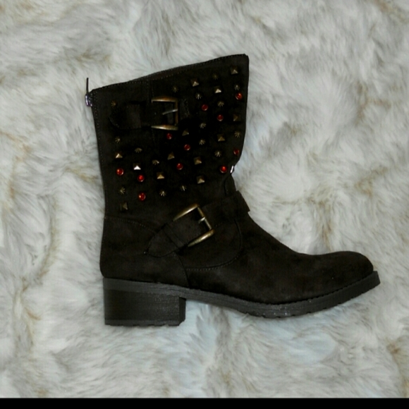 BROWN RHINESTONE BOOTIES - Picture 3 of 3